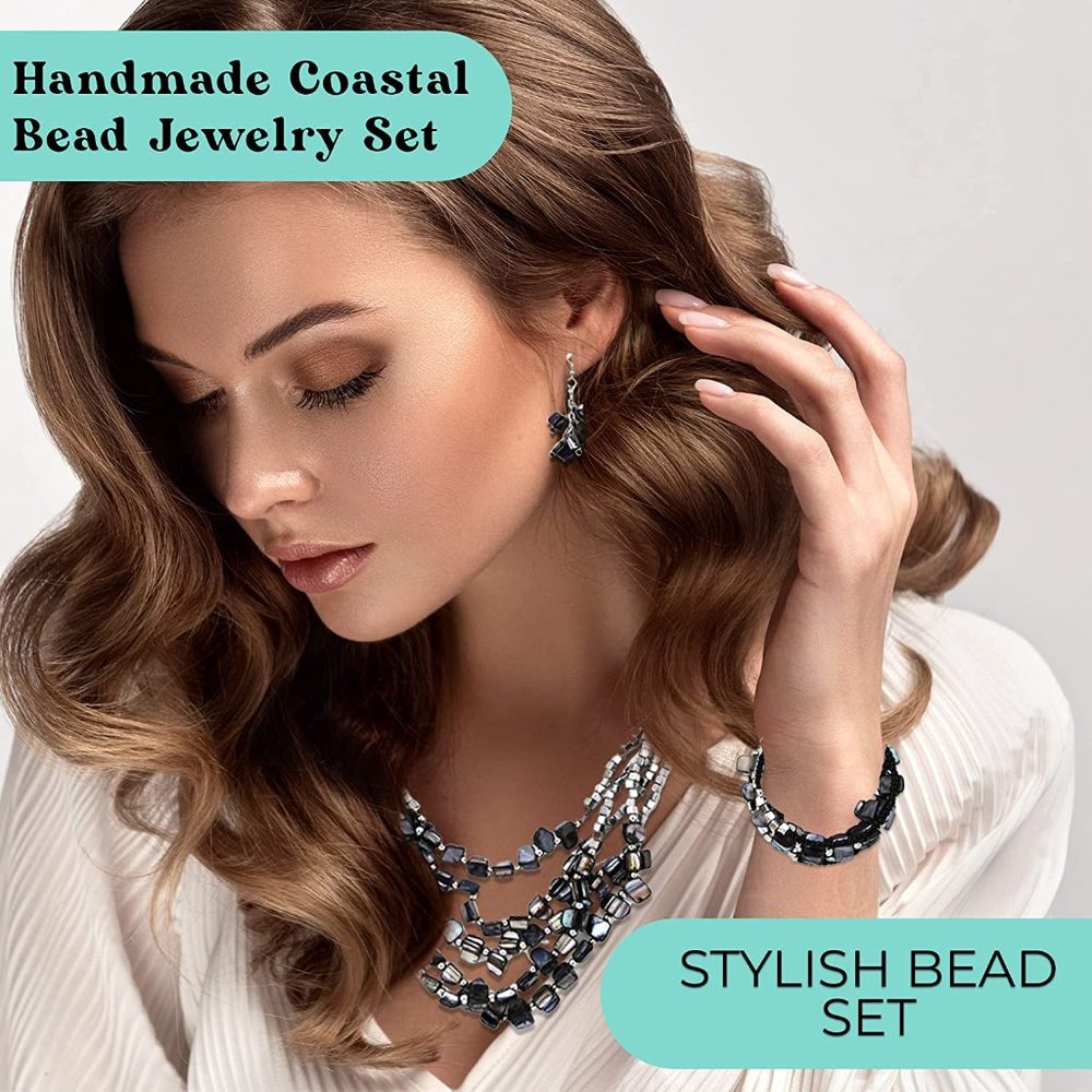 New Handmade Chunky Beaded Jewelry for Women Seed Bead Necklace Bracelet Earring - Picture 9 of 9